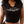 True Religion Crystal V Notch Side Ruch Top Jet Black