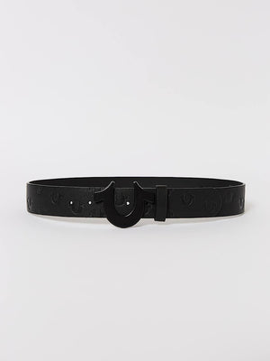 True Religion Embossed Hs Buckle Belt Black
