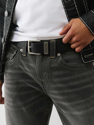 True Religion Buckle Belt Jet Black