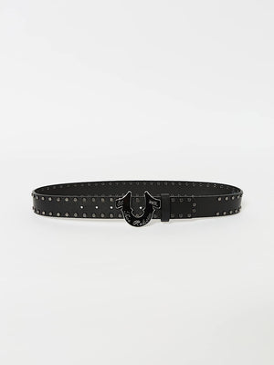 True Religion Hs Script Studded Belt Black