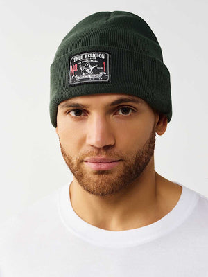 True Religion Concert Patch Beanie Green Gables