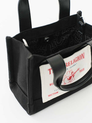 True Religion Item Canvas Mini Tote Black