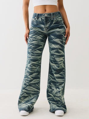 True Religion Crinkle Wash Katrina Hr Flare Lagoon Azure