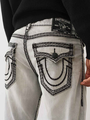 True Religion Jeans Ricky Super Qt Flap 34In Gritstone Grey Wash
