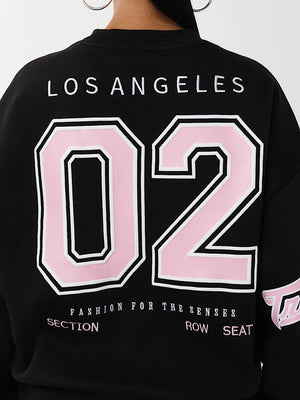True Religion Sweater Boyfriend Pullover Jet Black