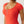 True Religion Half Zip Cap Sleeve Rib Top Flame Scarlet