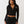 True Religion Sweater Ribbed Zip Up Faux Fur Jet Black