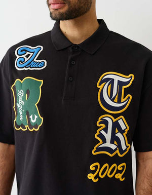 True Religion Ss Overt Patch Polo Jet Black