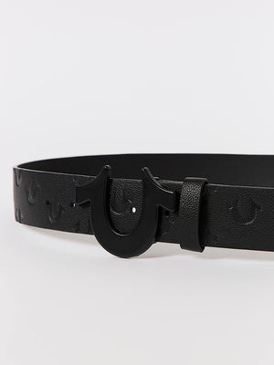 True Religion Embossed Hs Buckle Belt Black