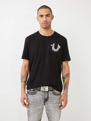 True Religion Multi Big T Stitch Belt Black