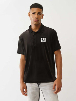 True Religion Golfer Ss Velour Jet Black