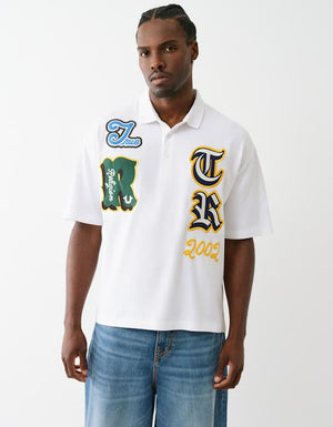 True Religion Ss Overt Patch Polo Optic White