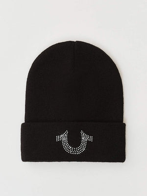 True Religion Crystal Beanie Jet Black
