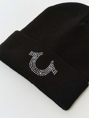 True Religion Crystal Beanie Jet Black