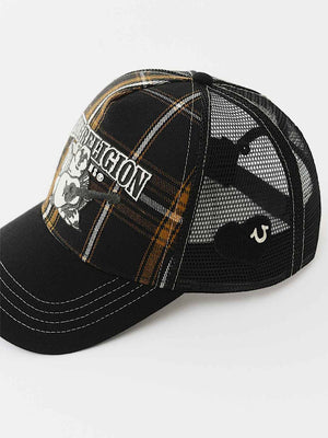 True Religion Plaid Trucker Cap Brown/Tan