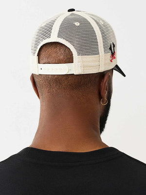 True Religion Varsity Trucker Cap Black/White