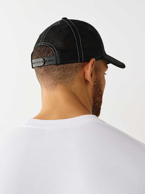 True Religion Dragon Trucker Cap Jet Black