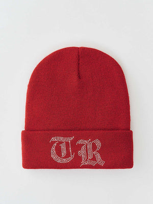 True Religion Crystal Old English Beanie Tawny Port