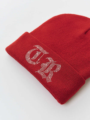 True Religion Crystal Old English Beanie Tawny Port