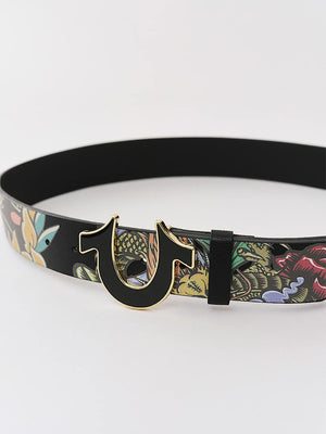 True Religion Dragon Hs Belt Jet Black