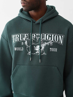 True Religion Hoodie Boxy Logo Green Gables