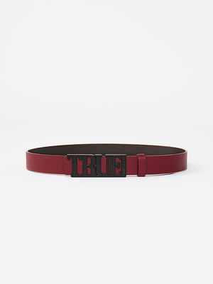 True Religion Logo Buckle Belt Tawny Port