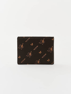 True Religion Monogram Wallet Coffee Bean
