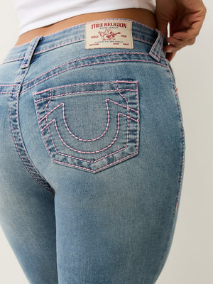 True Religion Billie Mid Rise Straight Big T California Poppy