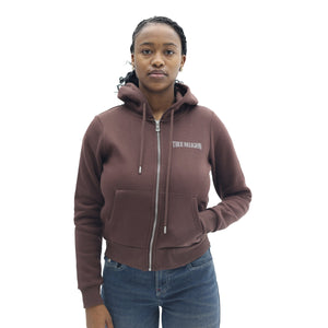 TRUE RELIGION CRYSTAL WING HS ZIP HOODIE DEEP MAHOGANY