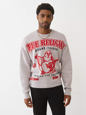 True Religion Sweater Ls Boxy Srs Heather Grey