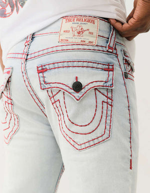 True Religion Rocco Super T Flap 32 In Blue Mariner Wash With Rips
