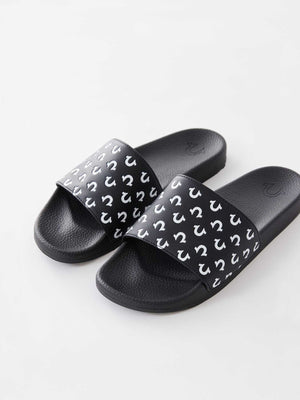 True Religion Slides All Horseshoe Print Black