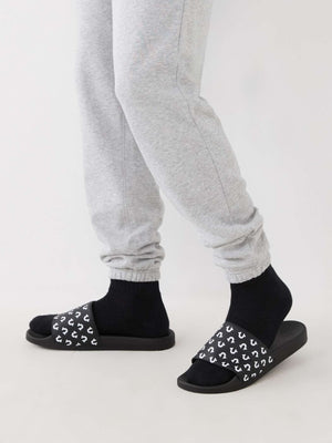 True Religion Slides All Horseshoe Print Black
