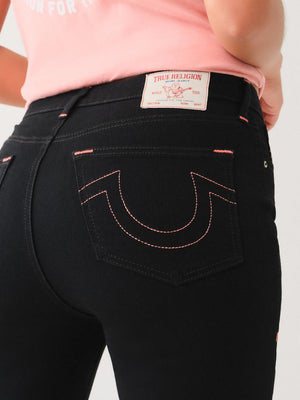 True Religion Ladies Jeans Halle SN HR Skinny Black Rinse