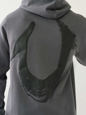 True Religion Sweater Painted HS Pullover Hoodie Iron Gate