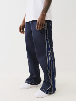 True Religion Jogger Big T Side DBL Zip Pants Dress Blue